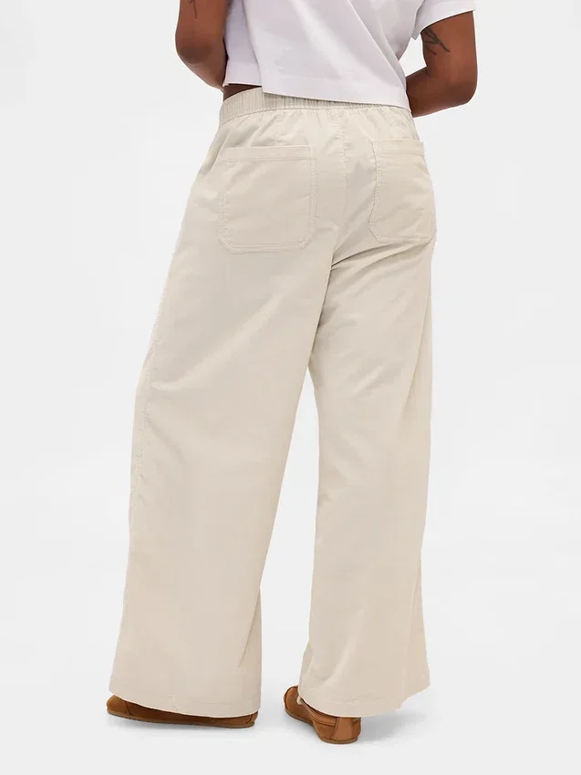 Pantalones holgados de pana de talle medio