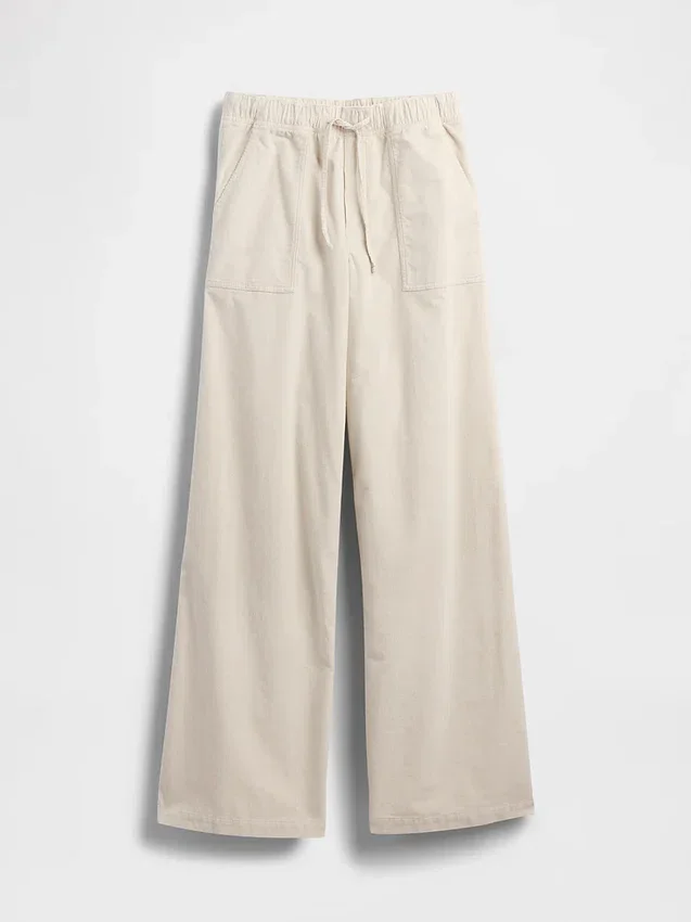 Pantalones holgados de pana de talle medio