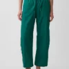 Pantalones holgados de popelín de algodón orgánico con rayas