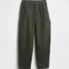 Pantalones holgados y ajustados en los tobillos de estilo cargo para niños, con forro cepillado