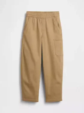 Pantalones holgados y ajustados en los tobillos de estilo cargo para niños, con forro cepillado