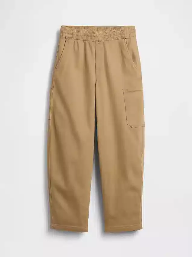 Pantalones holgados y ajustados en los tobillos de estilo cargo para niños, con forro cepillado
