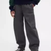 Pantalones holgados y ajustados en los tobillos de estilo cargo para niños, con forro cepillado