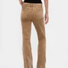 Pantalones largos y ajustados de pana de talle bajo