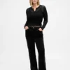 Pantalones largos y ajustados de pana de talle bajo