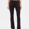 Pantalones largos y ajustados de sarga de talle bajo
