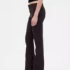 Pantalones largos y ajustados de sarga de talle bajo