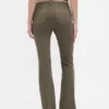 Pantalones largos y ajustados de sarga de talle bajo