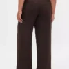 Pantalones plisados de sarga cepillada de talle bajo 365
