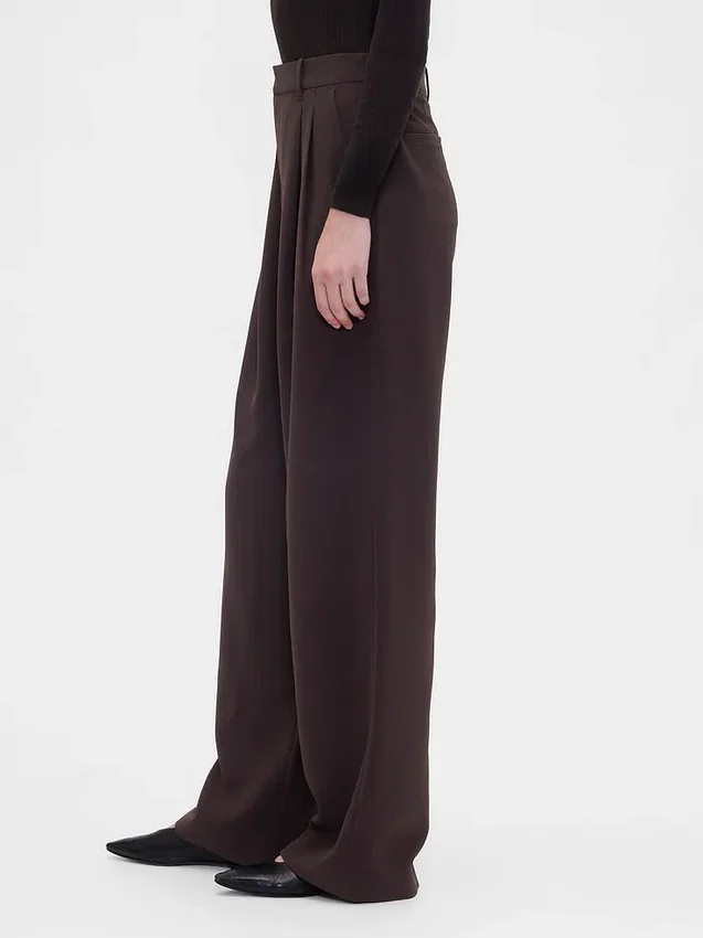 Pantalones plisados de talle alto 365