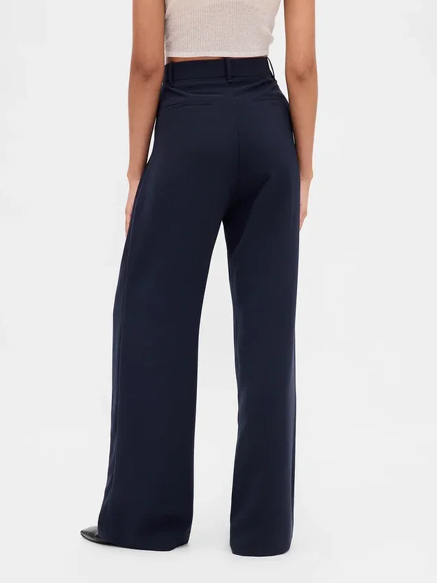 Pantalones plisados de talle alto 365