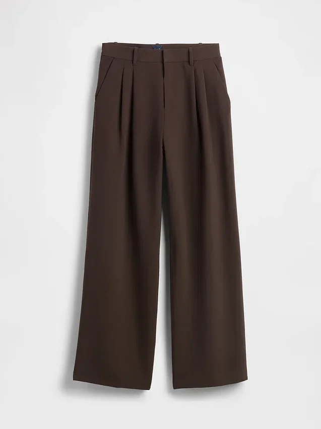 Pantalones plisados de talle alto 365