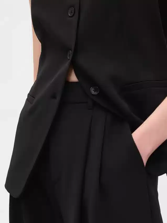 Pantalones plisados de talle alto 365