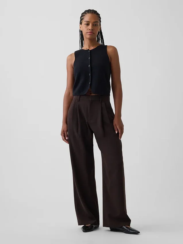 Pantalones plisados de talle alto Curvy 365