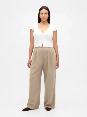 Pantalones plisados de talle alto Curvy 365