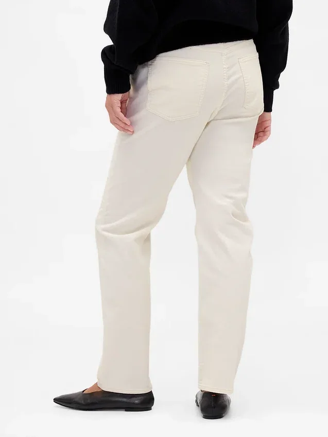 Pantalones rectos ajustados de pana de talle alto estilo años 90