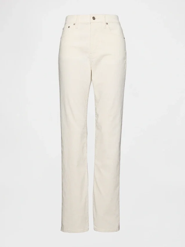 Pantalones rectos ajustados de pana de talle alto estilo años 90