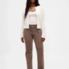 Pantalones rectos ajustados de pana de talle bajo estilo de los 90