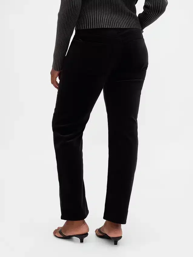 Pantalones rectos ajustados de terciopelo de talle bajo estilo de los 90