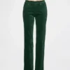 Pantalones rectos ajustados de terciopelo de talle bajo estilo de los 90
