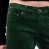 Pantalones rectos ajustados de terciopelo de talle bajo estilo de los 90