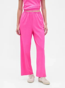 Pantalones rectos de tela gruesa