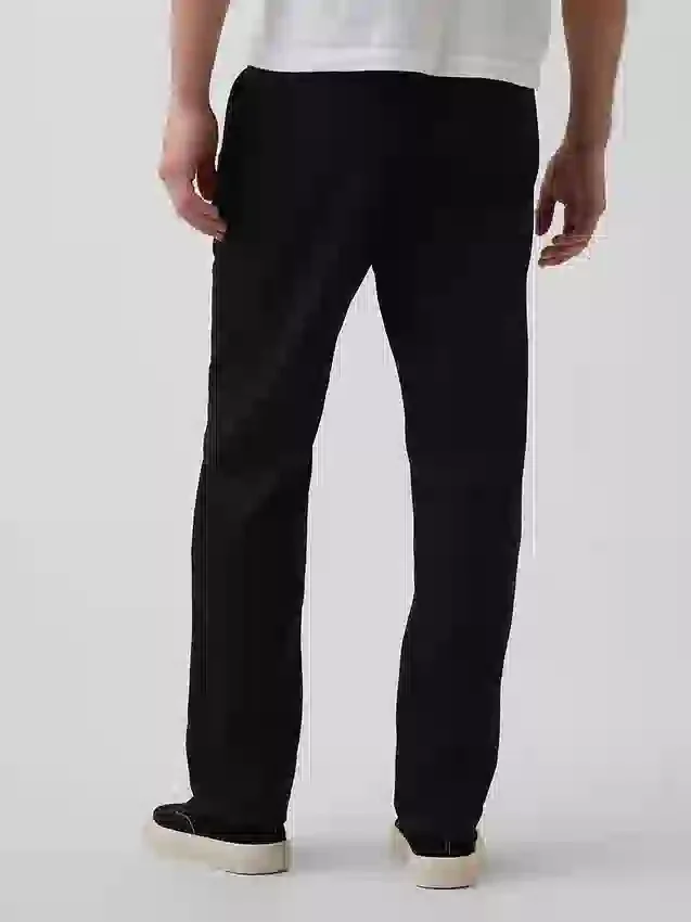Pantalones rectos holgados de lino y algodón