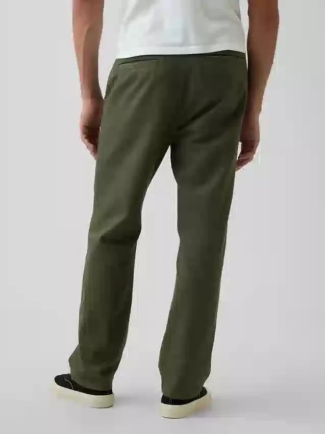 Pantalones rectos holgados de lino y algodón