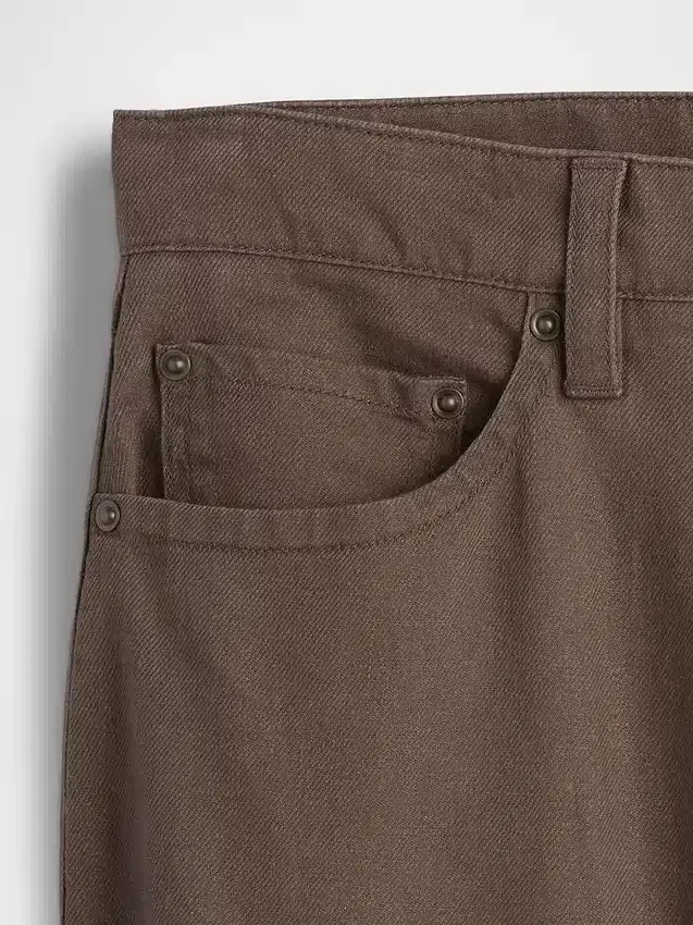 Pantalones rectos holgados de lino y algodón