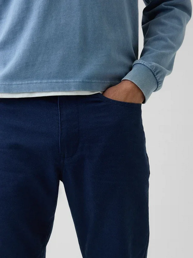 Pantalones rectos holgados de lino y algodón