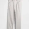 Pantalones rectos holgados de lino y algodón