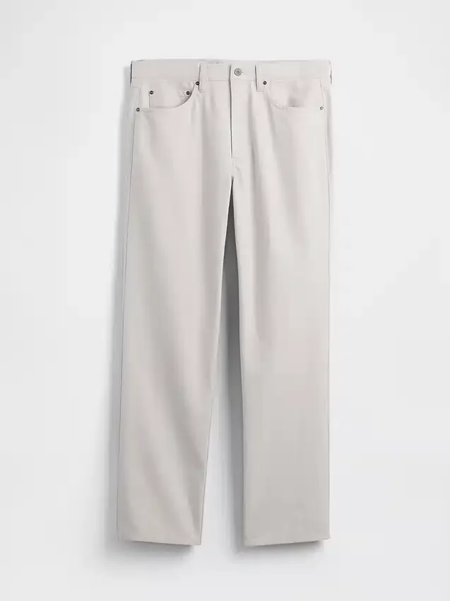 Pantalones rectos holgados de lino y algodón