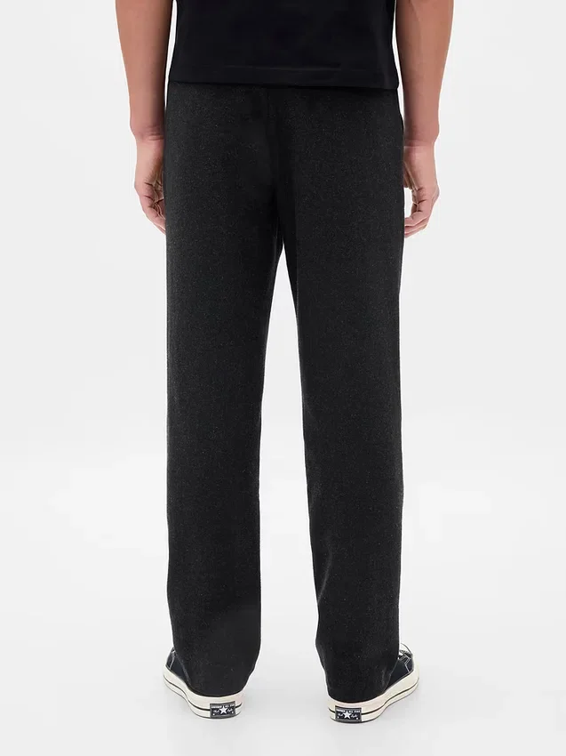 Pantalones rectos holgados de mezcla de lana