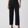 Pantalones rectos holgados hasta el tobillo de mezcla de lino