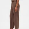 Pantalones rectos holgados hasta el tobillo de mezcla de lino