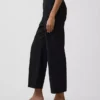 Pantalones rectos holgados hasta el tobillo de mezcla de lino