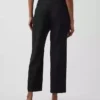 Pantalones rectos holgados hasta el tobillo de mezcla de lino