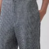 Pantalones rectos holgados hasta el tobillo de mezcla de lino