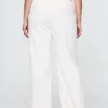 Pantalones rectos holgados hasta el tobillo de mezcla de lino