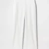 Pantalones rectos holgados hasta el tobillo de mezcla de lino