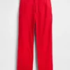 Pantalones rectos holgados hasta el tobillo de mezcla de lino