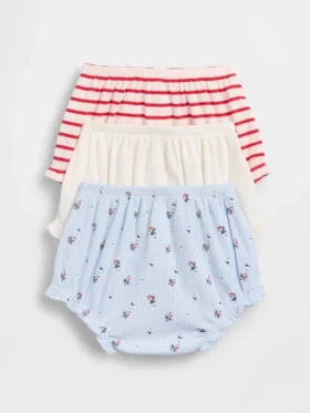 Pantalones tipo bloomer con volantes Tinyrib de Baby First Favorites (paquete de 3)
