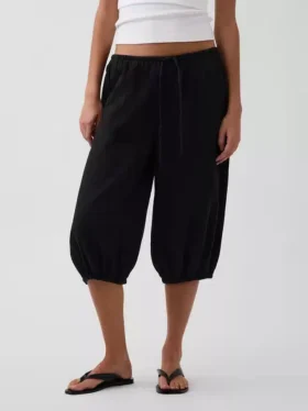 Pantalones tipo culotte de gasa de algodón