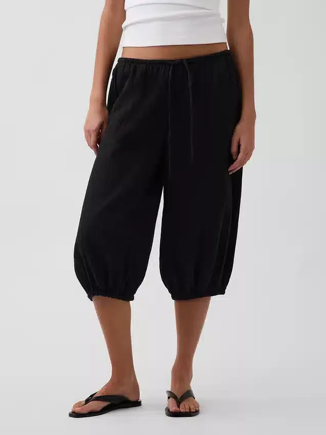 Pantalones tipo culotte de gasa de algodón