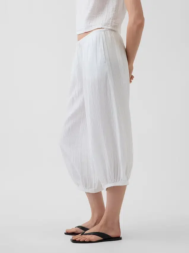 Pantalones tipo culotte de gasa de algodón
