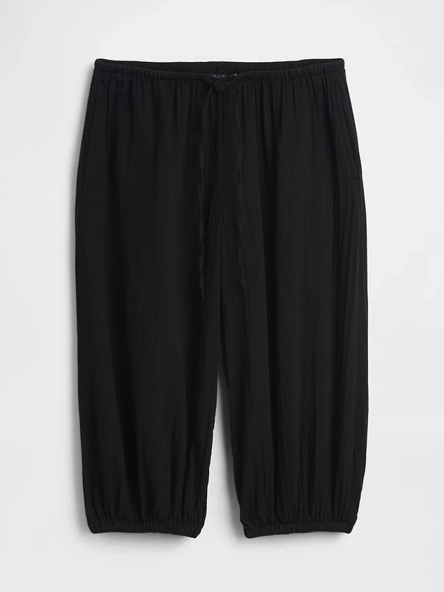 Pantalones tipo culotte de gasa de algodón