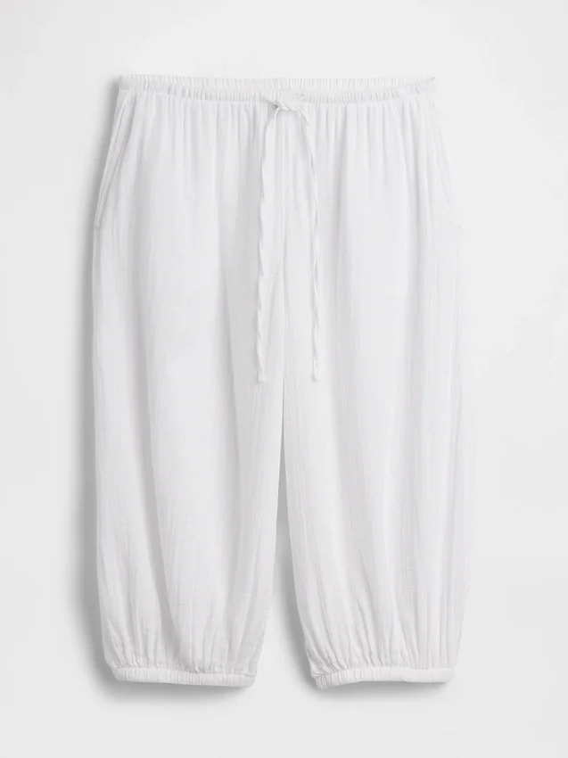 Pantalones tipo culotte de gasa de algodón