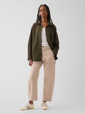 Pantalones utilitarios de talle medio hasta el tobillo