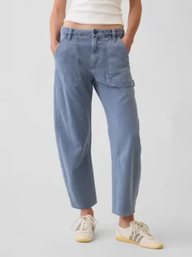 Pantalones utilitarios de talle medio hasta el tobillo