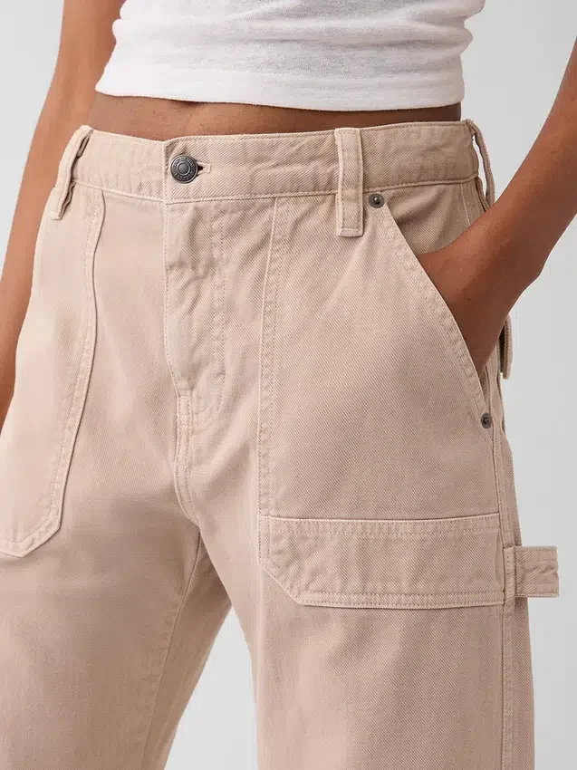 Pantalones utilitarios de talle medio hasta el tobillo